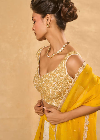 Bhumi yellow ivory lehenga set