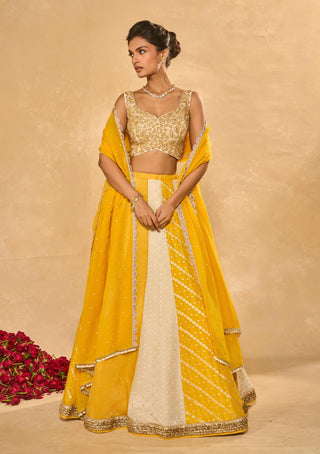 Bhumi yellow ivory lehenga set