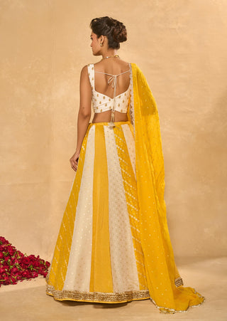 Bhumi yellow ivory lehenga set