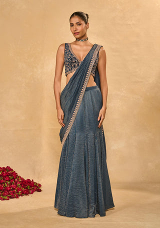 Kavya blue sari with blouse