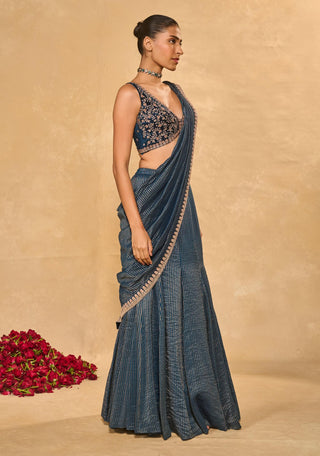 Kavya blue sari with blouse