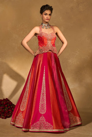 Naina orange pink lehenga set