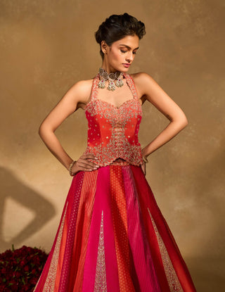 Naina orange pink lehenga set