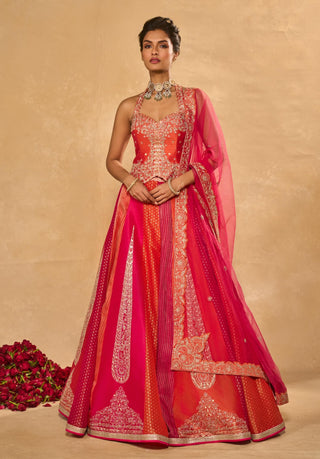 Naina orange pink lehenga set