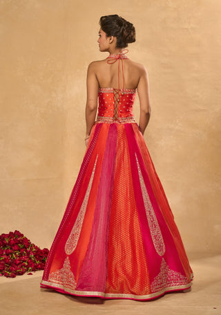 Naina orange pink lehenga set