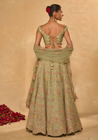 Revati sage green lehenga set