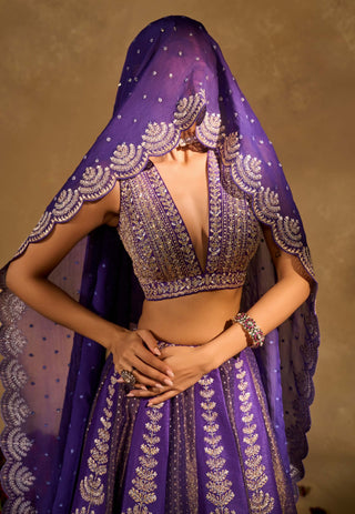 Maitri purple lehenga set