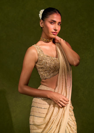 Aaliyah beige sari with blouse