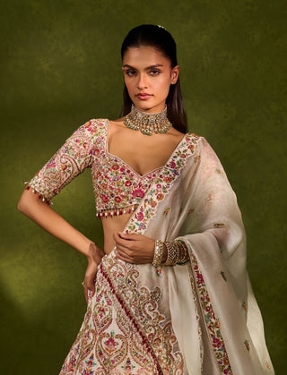 Saisha ivory multicolor lehenga set
