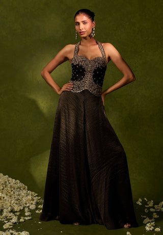 Naina black flared pant set