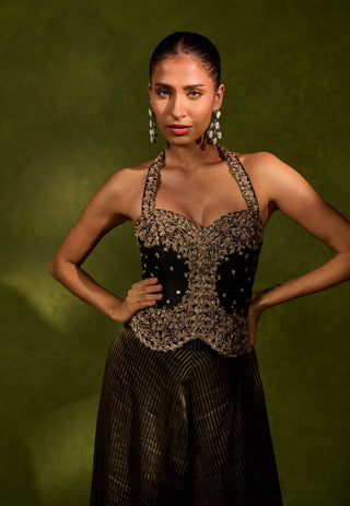 Naina black flared pant set