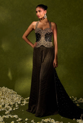 Naina black flared pant set