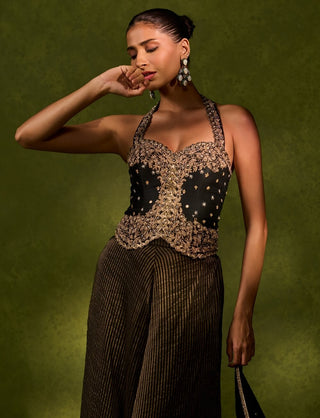 Naina black flared pant set