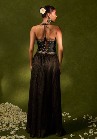 Naina black flared pant set