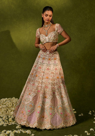 Kiara ivory pink lehenga set