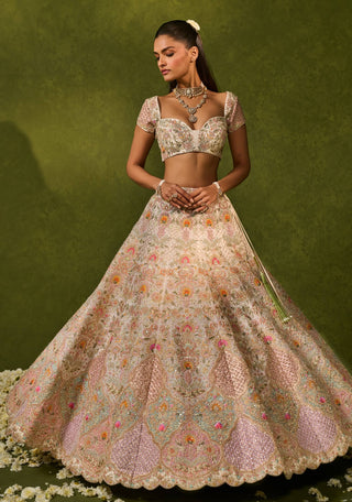 Kiara ivory pink lehenga set