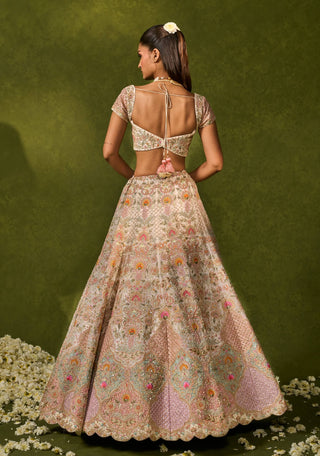 Kiara ivory pink lehenga set