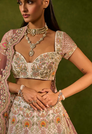 Kiara ivory pink lehenga set