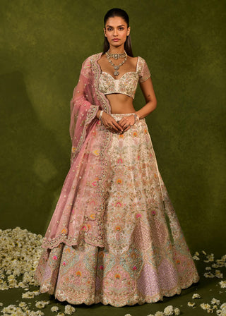 Kiara ivory pink lehenga set