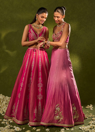 Inara pink ombre lehenga set