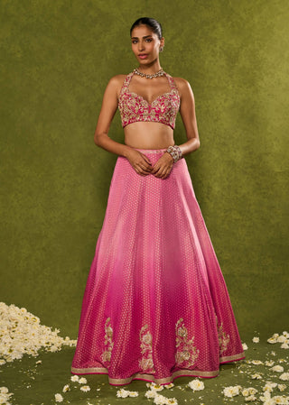 Inara pink ombre lehenga set