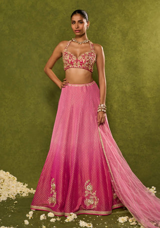 Inara pink ombre lehenga set