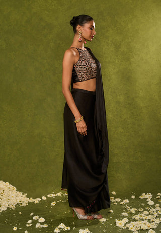 Aanya black sari with blouse