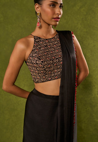 Aanya black sari with blouse