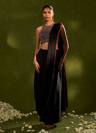 Aanya black sari with blouse