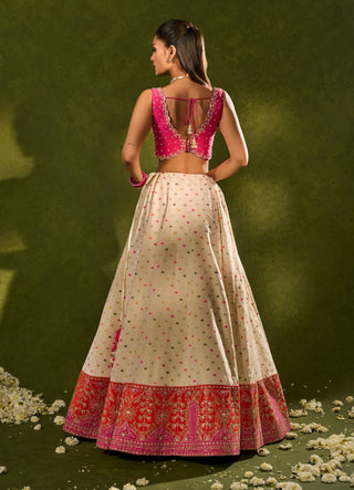 Anvi ivory pink lehenga set