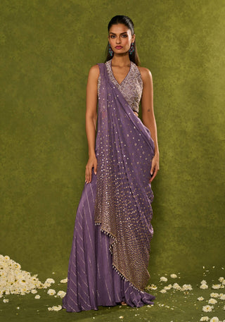 Hunar dusty purple sharara set