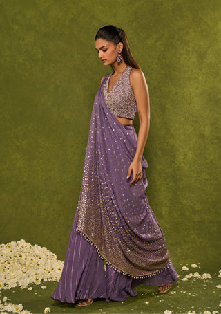 Hunar dusty purple sharara set