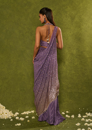 Hunar dusty purple sharara set