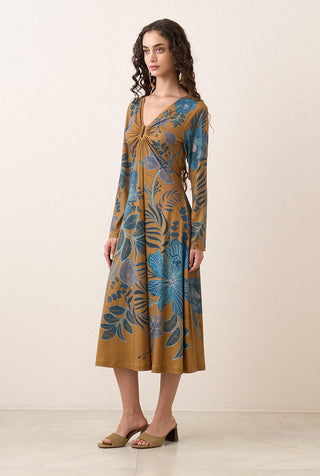 Yavira gathered midi dress