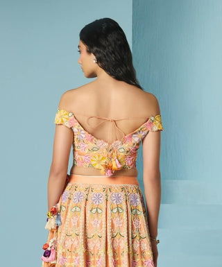 Orange contrast cordwork bustier