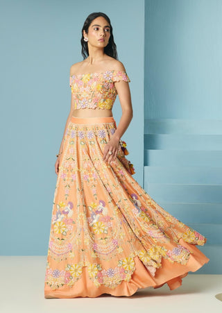 Orange contrast cordwork bustier