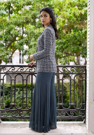 Astrid dark grey jacket and sharara set