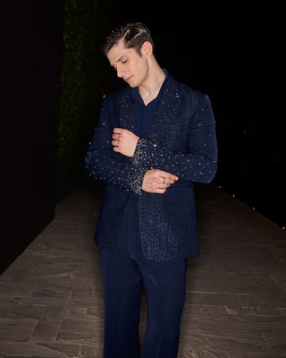 Celest blue tuxedo set