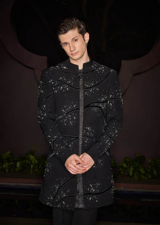 Sterling black sherwani set