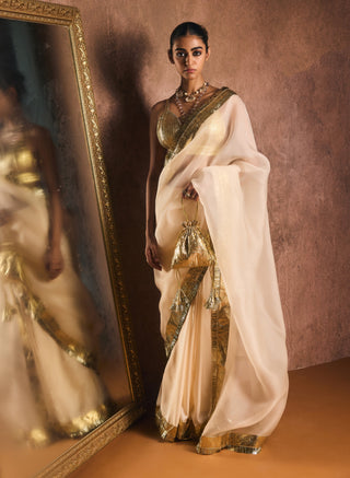 Alina ivory sari