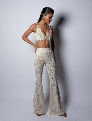 Ritika Mirchandani-Hazel Ivory Bustier And Pants-INDIASPOPUP.COM