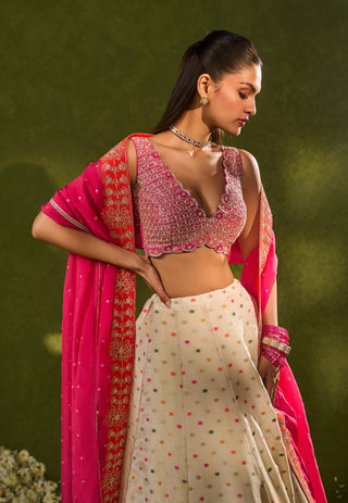 Anvi ivory pink lehenga set