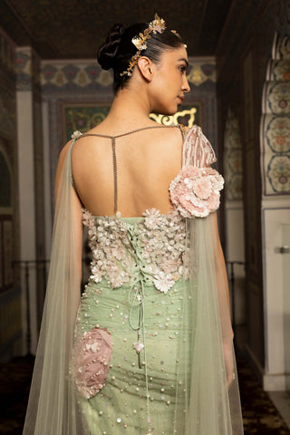 Marica floral embellished gown