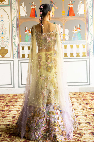 Zephyra lime & lilac embellished lehenga set