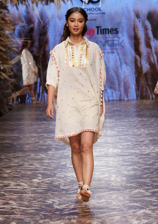 Gopi Vaid-Ivory Mehr Dress-INDIASPOPUP.COM