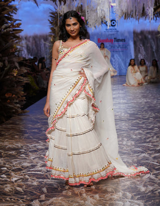 Gopi Vaid-Ivory Sannah Sari And Blouse-INDIASPOPUP.COM