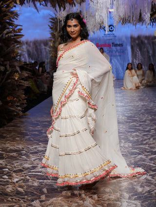 Gopi Vaid-Ivory Sannah Sari And Blouse-INDIASPOPUP.COM