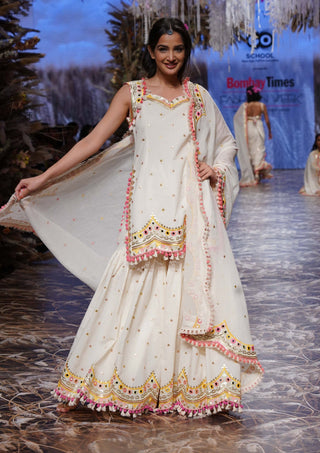 Gopi Vaid-Ivory Cotton Athiya Sharara Set-INDIASPOPUP.COM