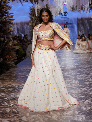 Gopi Vaid-Ivory Saba Lehenga Jacket Set-INDIASPOPUP.COM