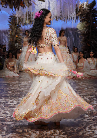 Gopi Vaid-Ivory Nur Organza Lehenga Set-INDIASPOPUP.COM